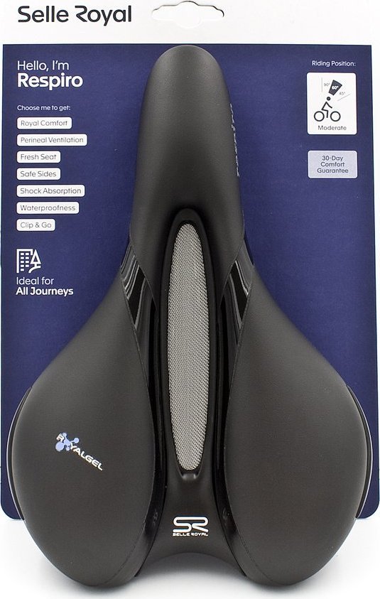 Selle Royal Siodło SELLEROYAL RESPIRO SOFT MODERATE 60st. żelowe + elastomery unisex 496g (NEW 2023)