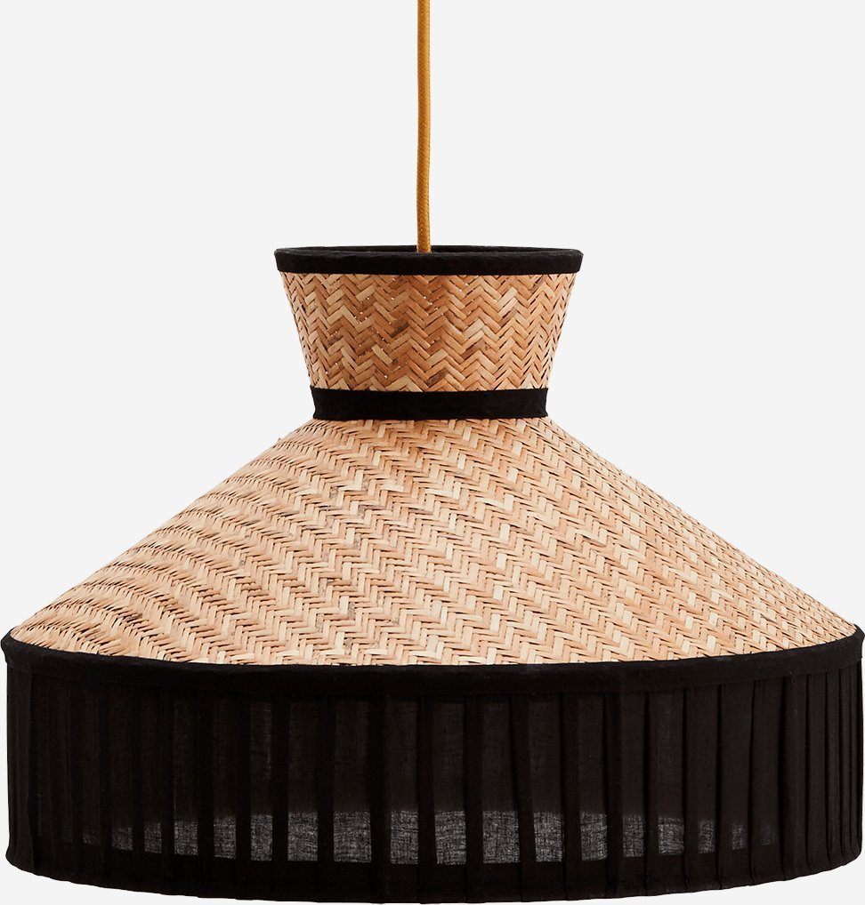 Lampa wisząca Madam Stoltz Lampa wisząca pleciona czarna Madam Stoltz