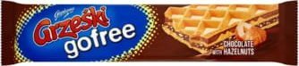 Goplana Grześki gofree Wafel przekładany kremem o smaku czekoladowym z orzechami laskowymi 33 g