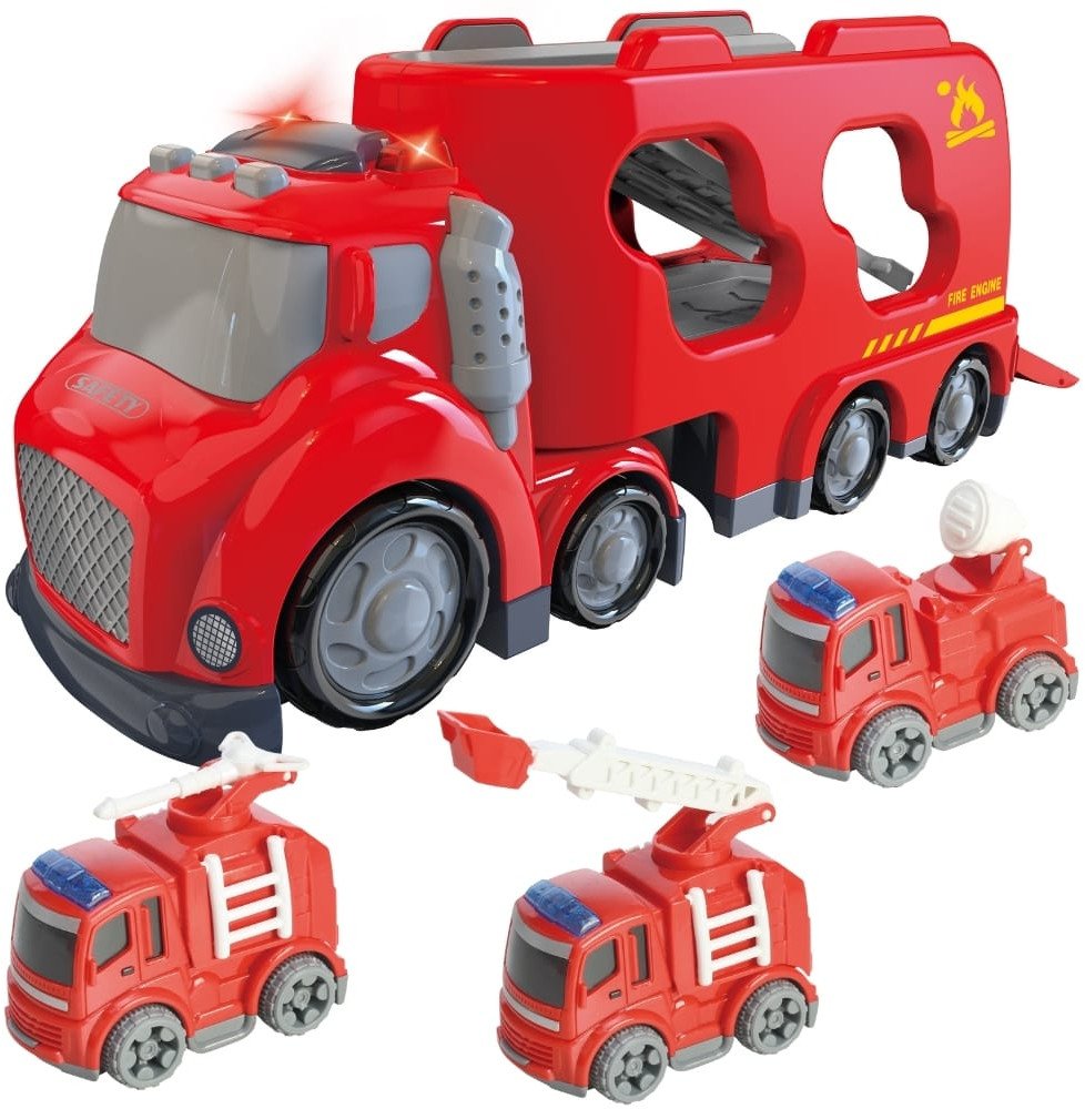 WOOPIE Duża Czerwona Laweta City Truck Efekty Dźwiękowe i Świetlne