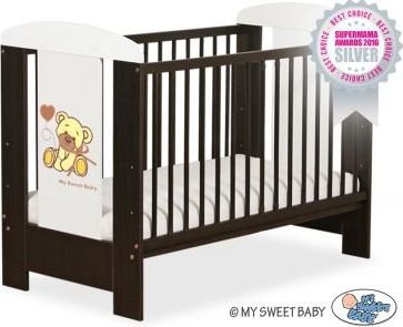 My Sweet Baby Łóżeczko 120x60cm Miś z kokardką kremowy (5004-04-321)