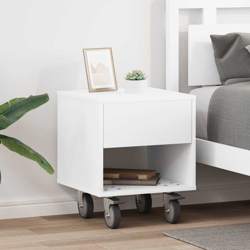 vidaXL Stolik nocny 2 pcs Biały 40,5 x 40 x 48 cm