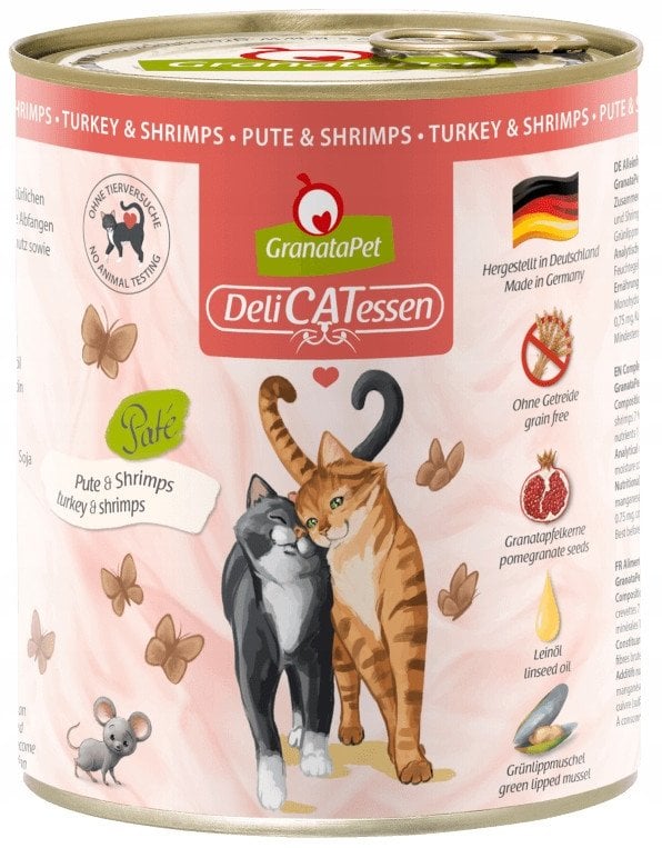 GranataPet DeliCatessen indyk i krewetki karma mokra dla kota 800g