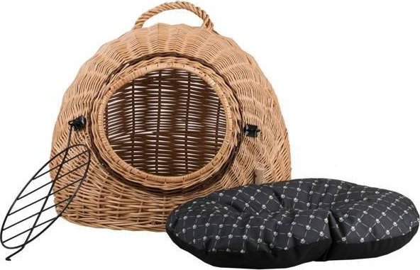 WickerPL EFA KLATKA DLA KOTA BUDA DLA PSA DOMEK DLA ZWIERZĄT ZAMYKANY Z PODUSZKĄ TRANSPORTER DLA KOTA 50X40 H44 CM
