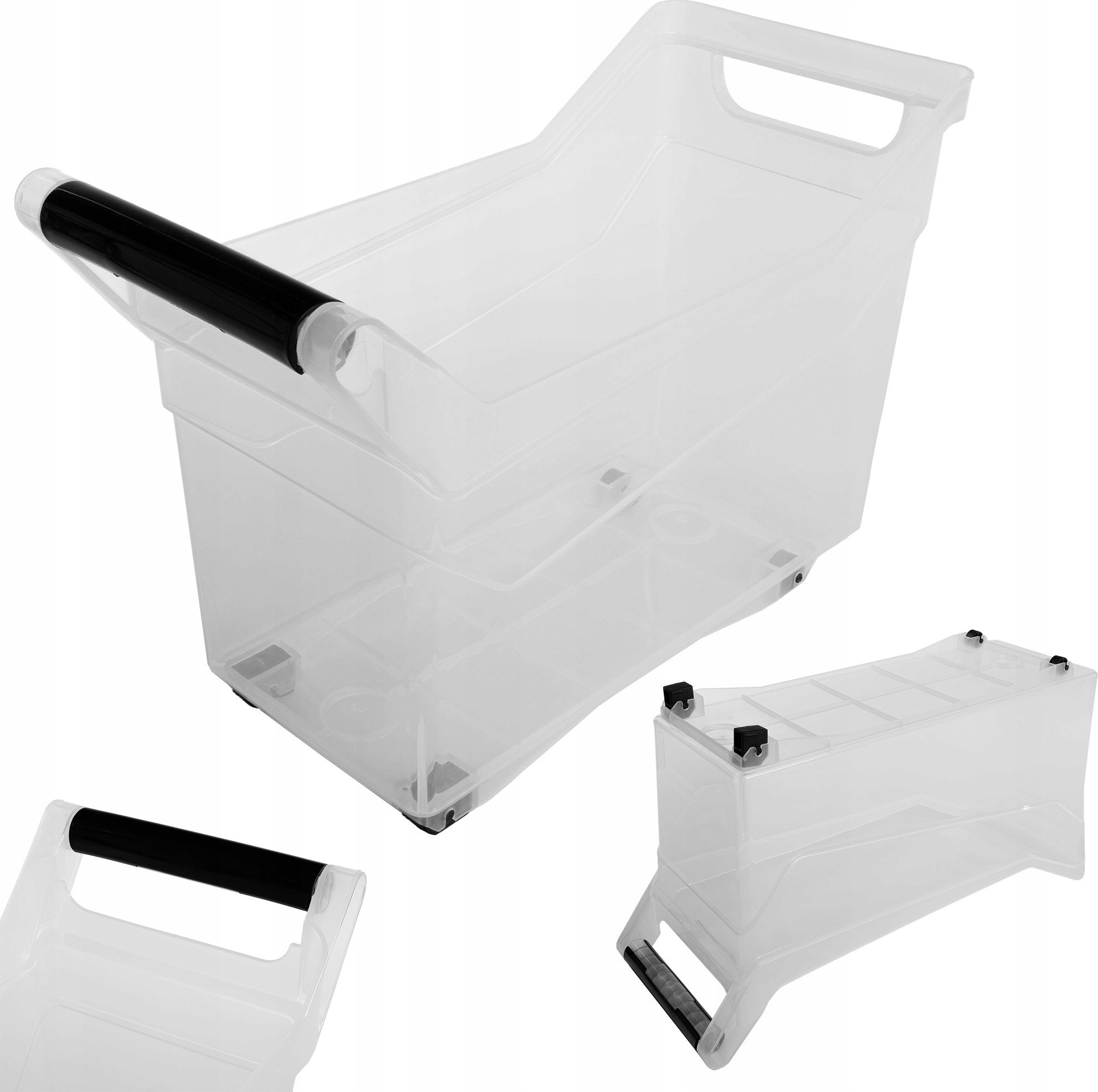 KADAX Organizer Systemowy Pojemnik Na Kółkach Do szafy 14L Z Uchwytami