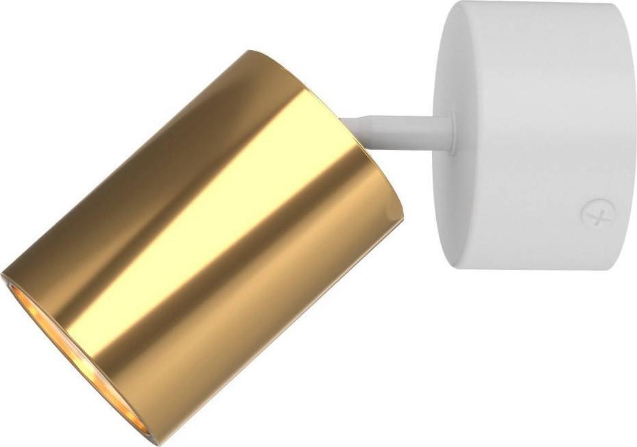 Lampa sufitowa Orlicki Design Downlight LAMPA sufitowa Kika Mobile Bianco / Gold Orlicki Design regulowana OPRAWA tuba 1-punktowa spot biały złoty