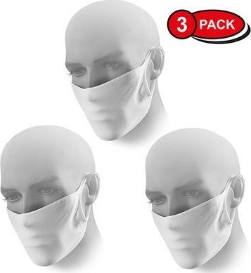 Maska Ochronna Wielorazowa Antywirusowa Dwuwarstwowa Biała 3 szt.