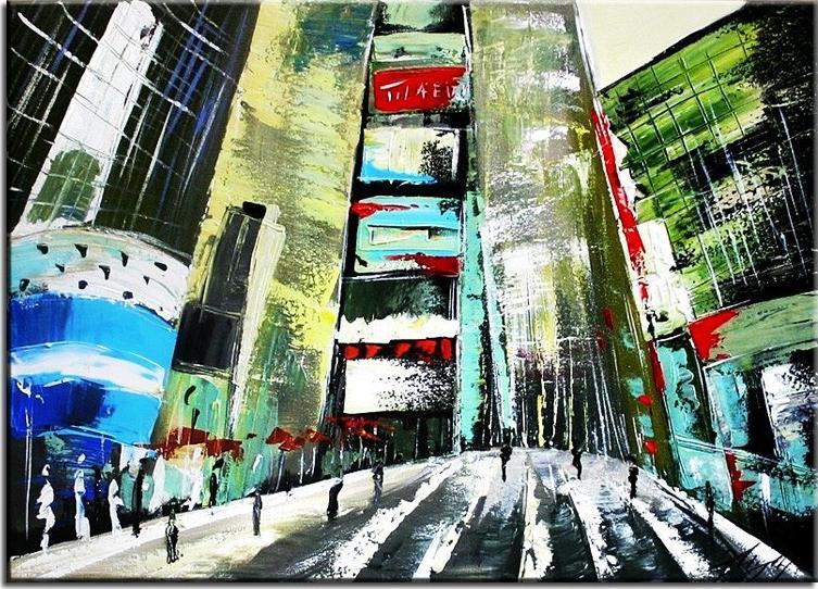 ART-POL Obraz olejny ręcznie malowany 50x70cm Współczesne miasto