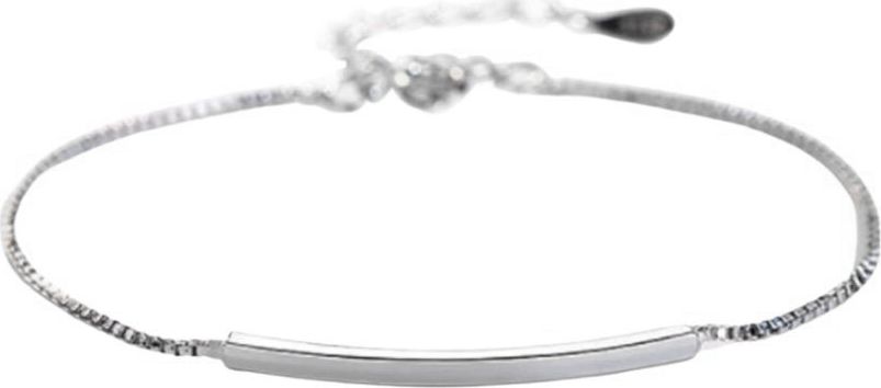 Lovrin Srebrna bransoletka łańcuszkowa kostka blaszka