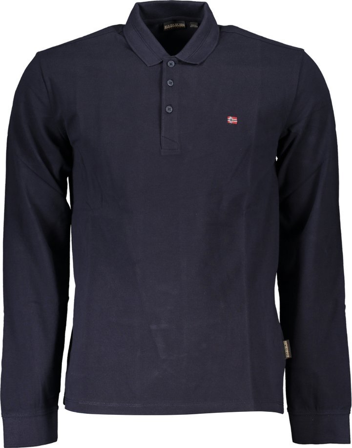 Napapijri MĘSKA KOSZULKA POLO NAPAPIJRI Z DŁUGIM RĘKAWEM NIEBIESKA 3XL