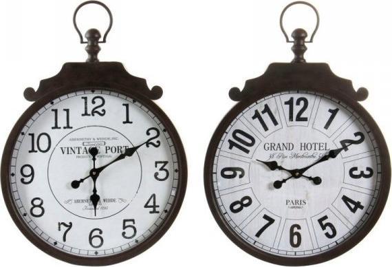 DKD Home Decor Zegar Ścienny DKD Home Decor Tradycyjny Biały Czarny Żelazo (2 pcs) (50 x 6 x 71 cm)