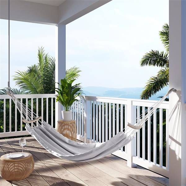 AmeliaHome Hamak LAZARA, Jasny szary, 240x150 cm