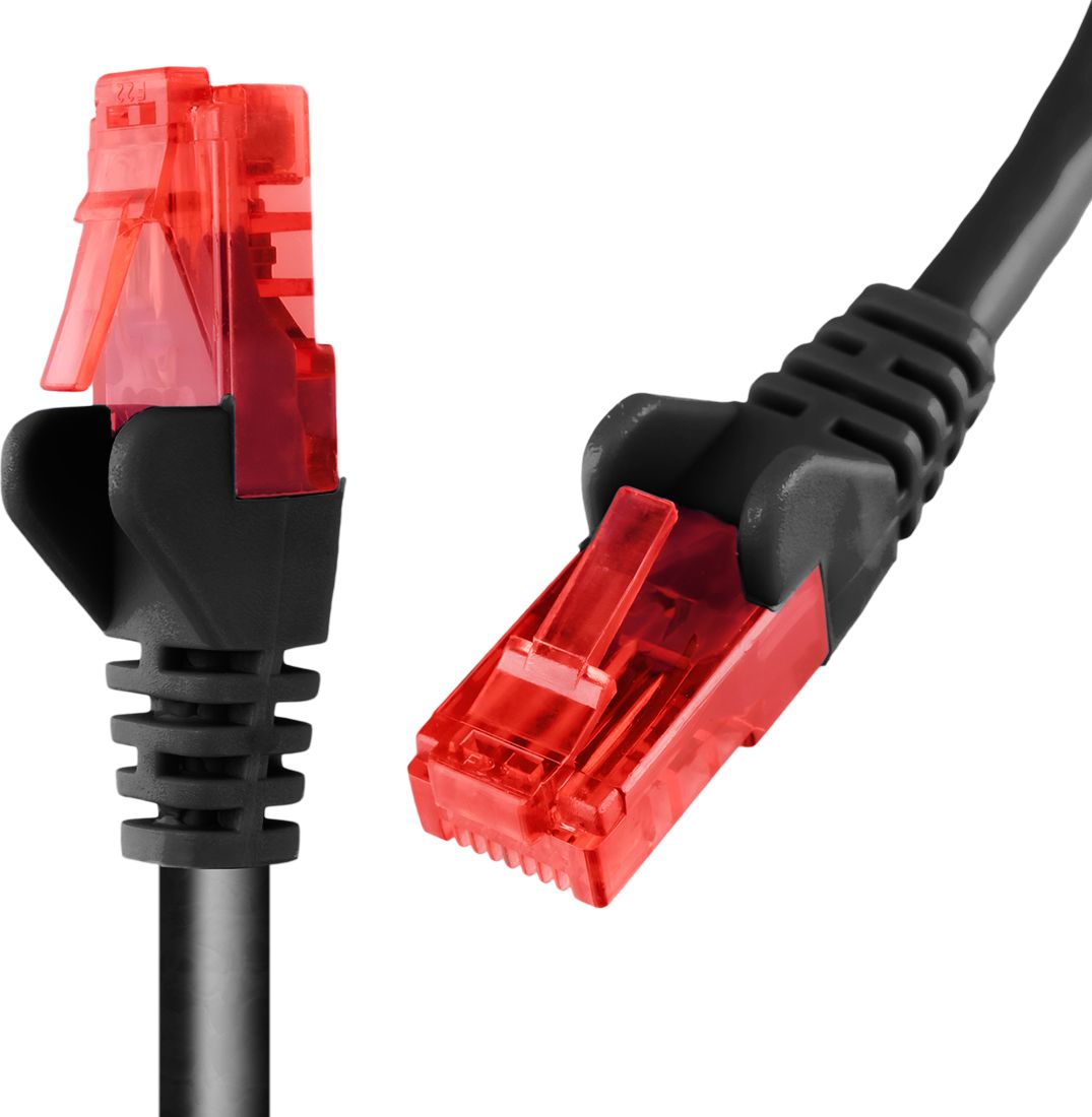 Spacetronik Kabel RJ45 CAT 6 U/UTP AWG24 czarny 0,5m