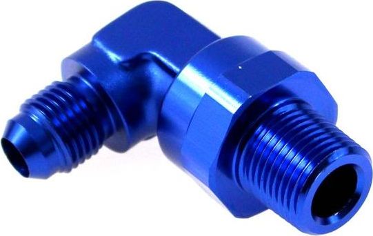 TurboWorks Łącznik męski 90 AN4 1/4"-18NPT