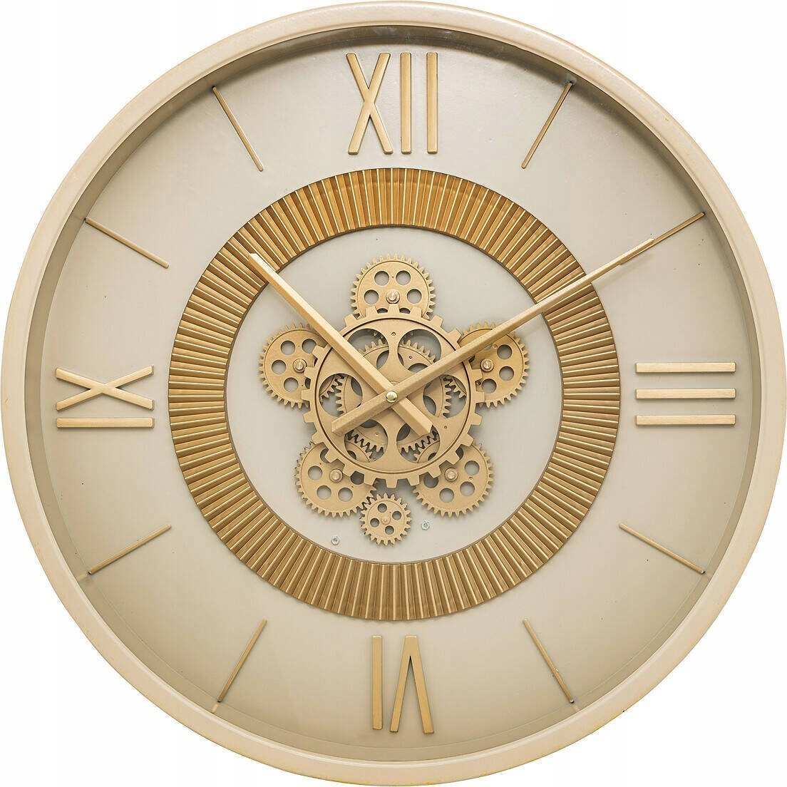 Atmosphera Beżowy zegar ścienny z widocznym mechanizmem GIULIANA, Ø 50 cm