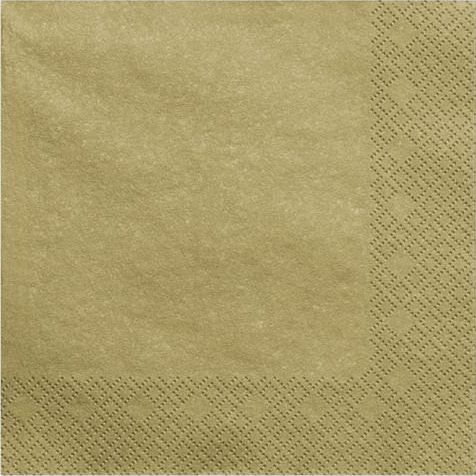 Party Deco Serwetki papierowe, złoty metalizowany, 33x33 cm., 20 szt. uniwersalny