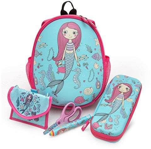 WEDO Kinder-Rucksack Meerjungfrau mit Netztaschen innen/auße