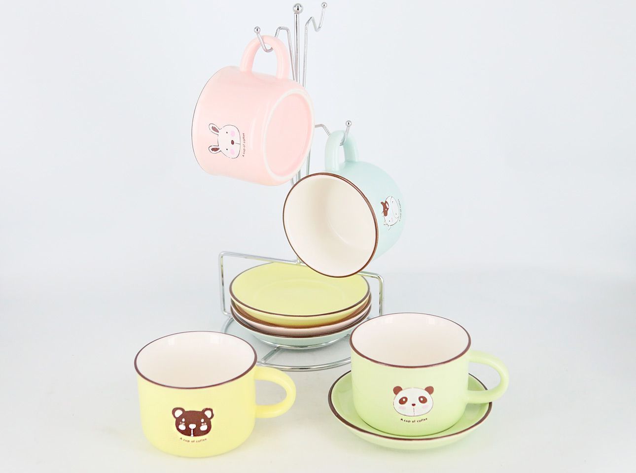 Hanipol Kpl. 4-rech filizanek i spodków na stojaku () - 162836