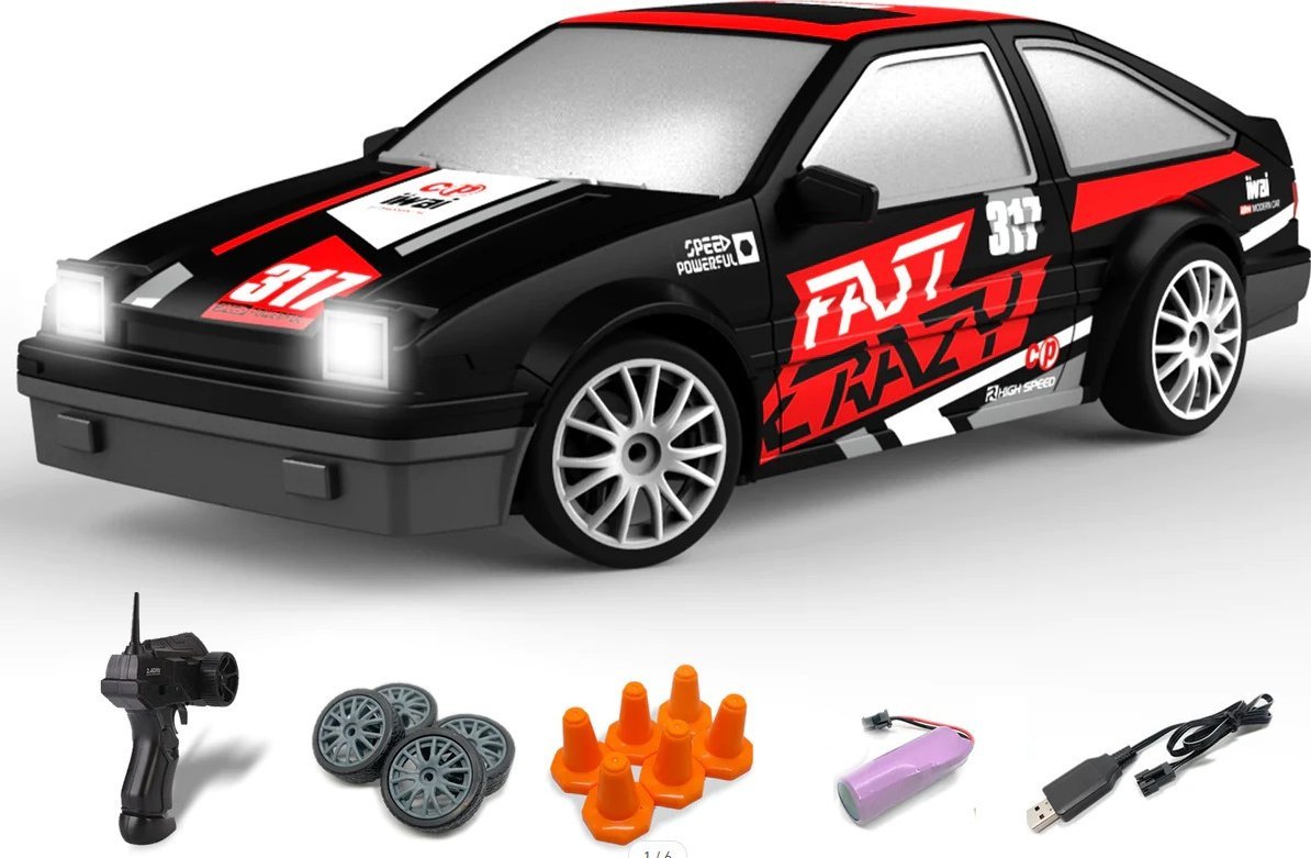 RACENT Model Samochodu Drift Master 1/24 4WD SC24A07 926BRB2 - silnik szczotkowy / kolor czarny