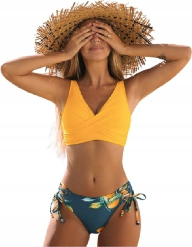 Pan i Pani Gadżet Dwuczęściowy Strój Kąpielowy Bikini Cytrynowy M