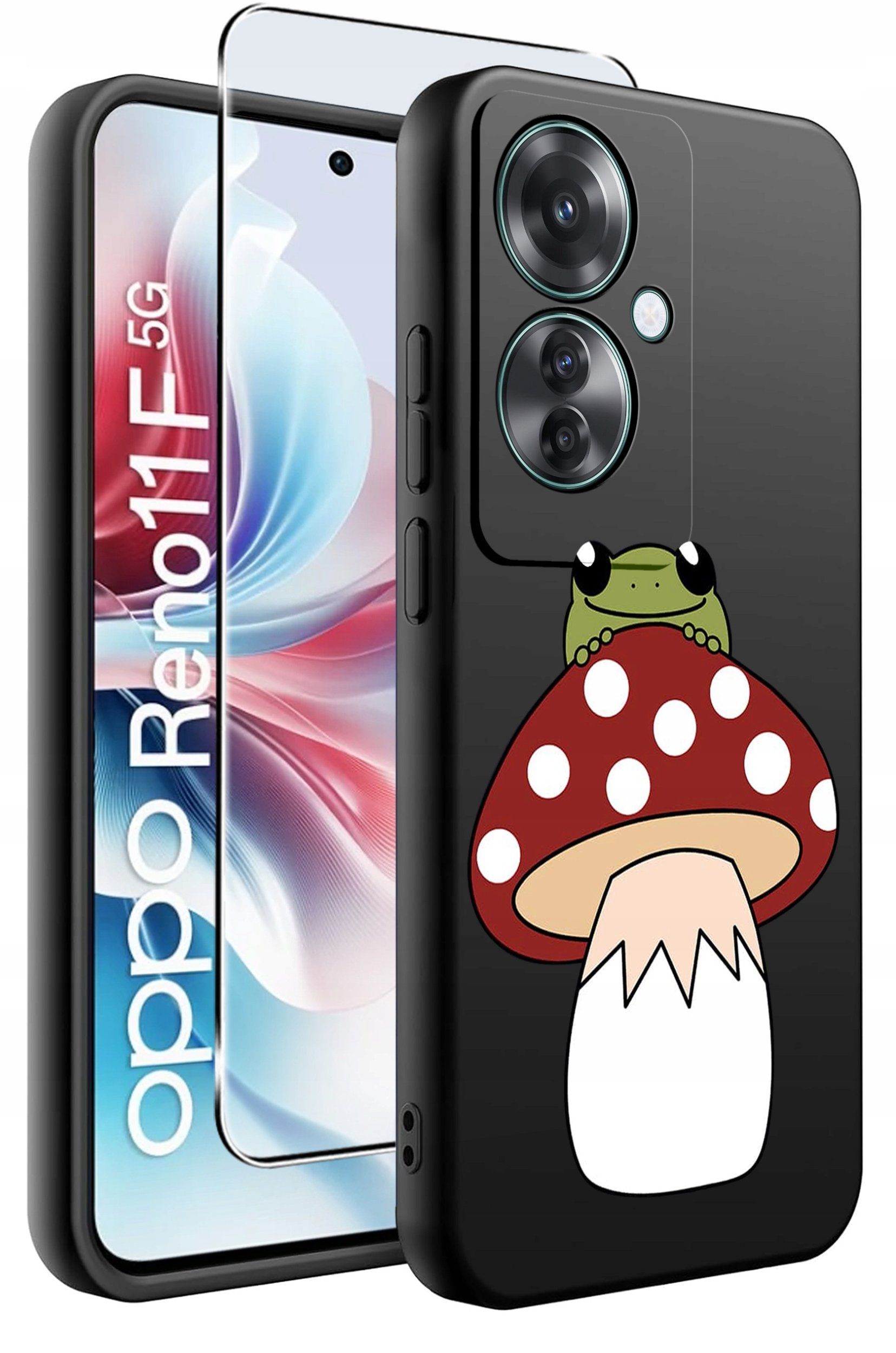 ETUI do Oppo Reno11 F 5G WZORY | SILIKONOWE MATT CASE + SZKŁO HARTOWANE 9H