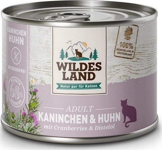 Wildes Land Wildes Land Cat Classic Adult Kaninchen & Huhn puszka 200g