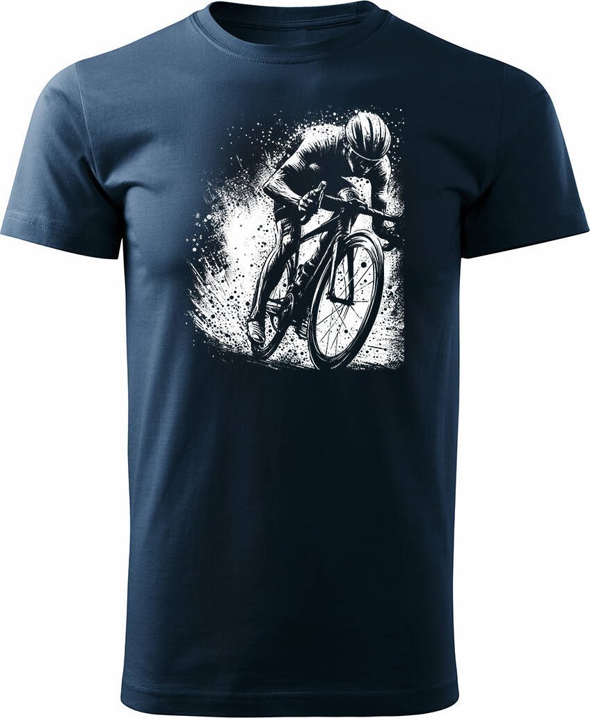 Topslang Koszulka z kolarzem kolarz kolarska dla rowerzysty z kolarką rowerem męska granatowa REGULAR XL