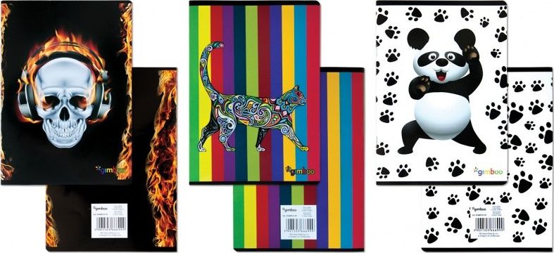Gimboo Zeszyt szkolny GIMBOO Vip mix 2015, A5, w 1 linie, 60gsm, 32 kart., margines, mix wzorów
