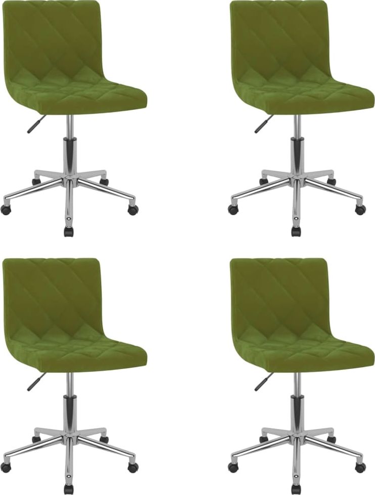 vidaXL Obrotowe krzesła stołowe, 4 szt., jasnozielone, aksamitne