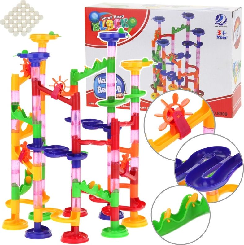 Duży tor kulkowy zjeżdżalnia Marble 105 elementów (8009)