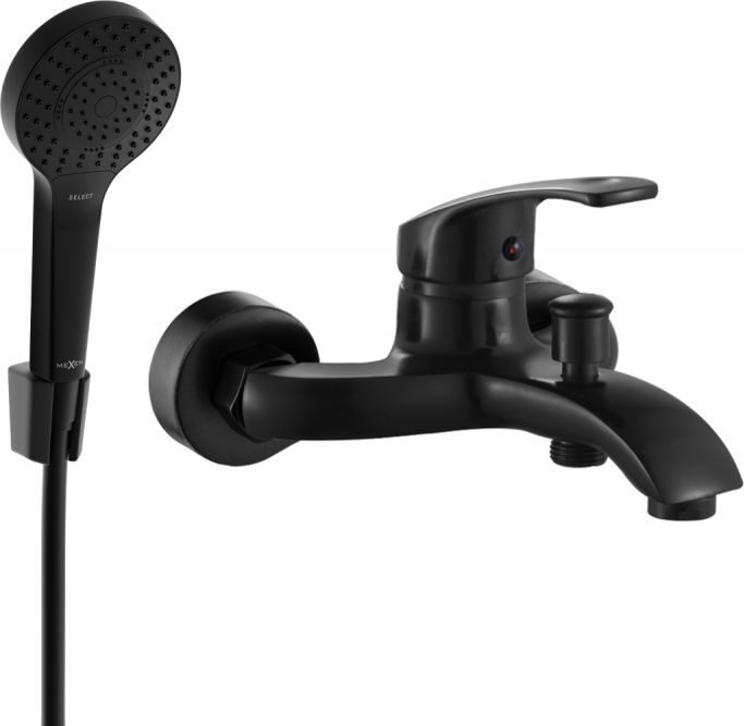 Bateria wannowa Mexen Mexen Fabia R05 bateria wannowa z zestawem prysznicowym, czarna - 74653R05-70
