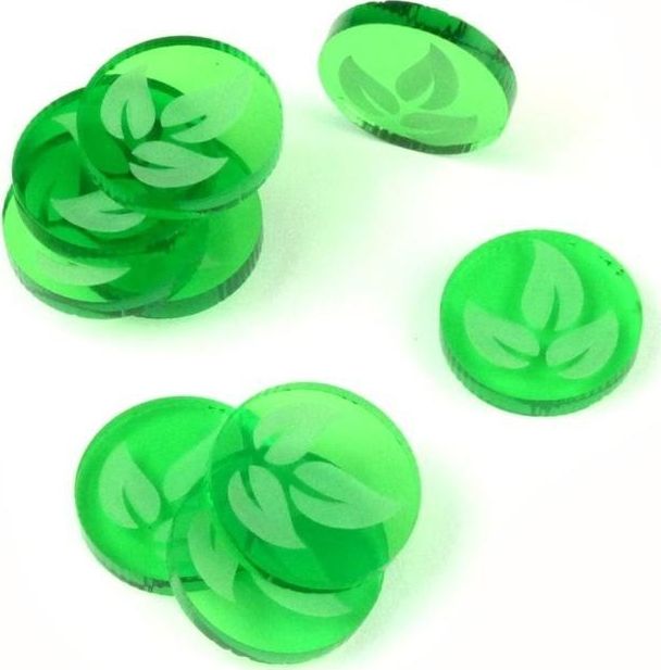 Crafters Znaczniki akryl ziel natura okrągłe 20x30mm 10szt