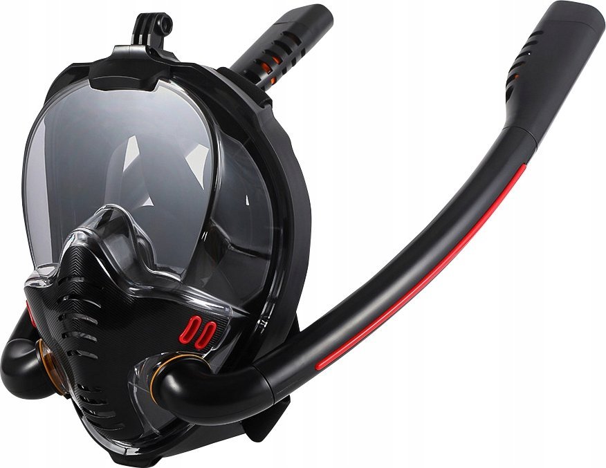 MASKA DO SNORKELINGU Z DWOMA FAJKAMI SM-14 L/XL CZARNO-NIEBIESKA