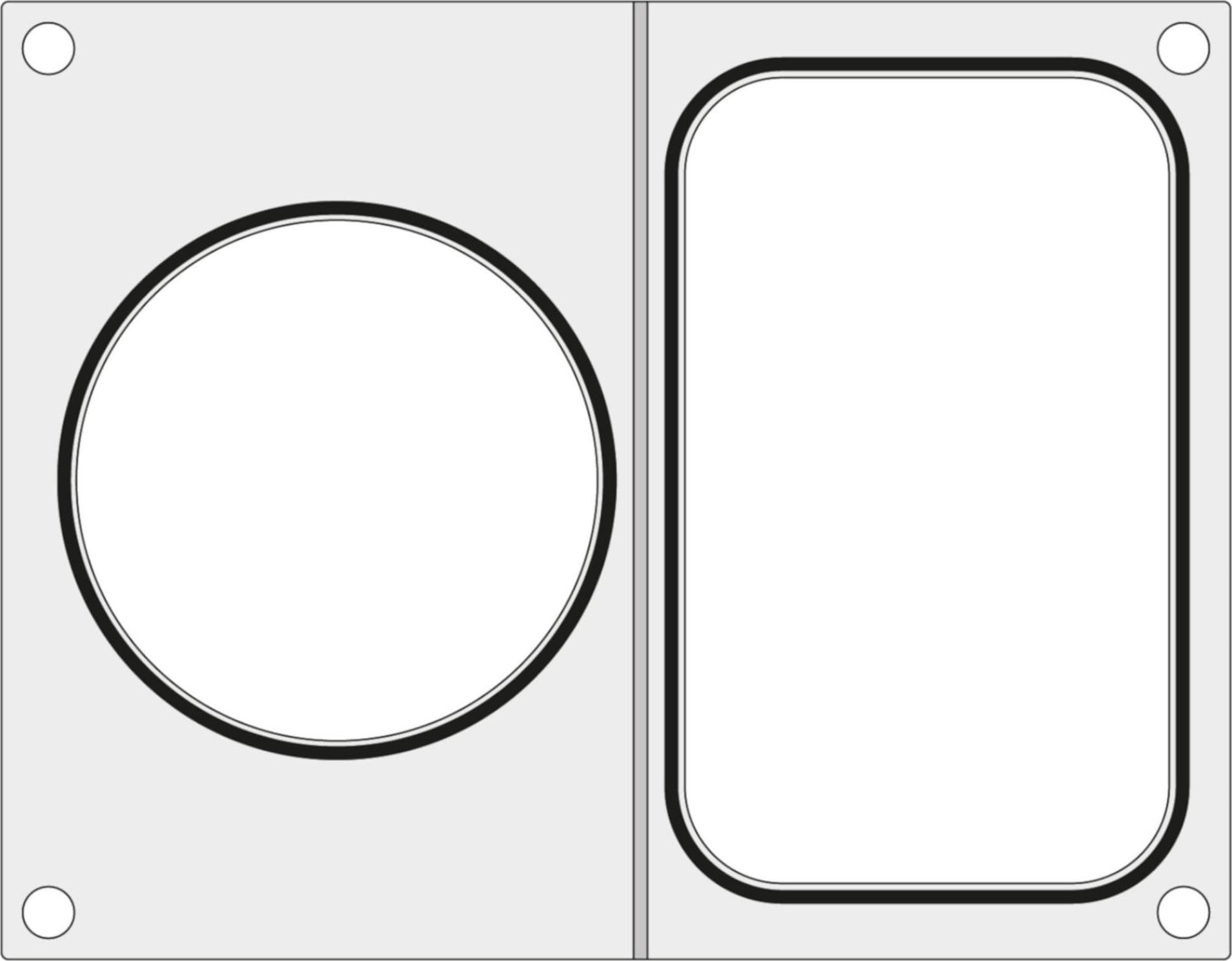 Hendi Matryca do zgrzewarki MANUPACK 190 na tackę bez podziału 178x113 mm + pojemnik śr. 115 mm - Hendi 805763
