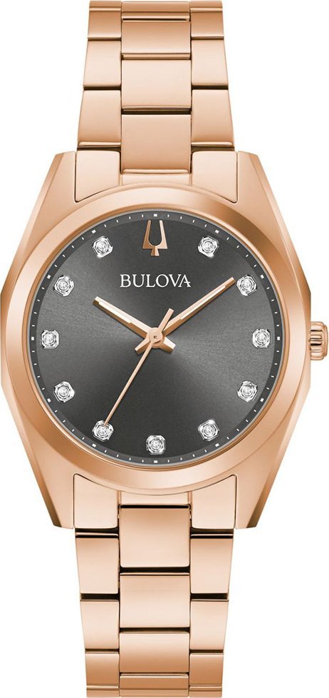 Zegarek Bulova Zegarek damski Bulova 97P156 CYRKONIE różowe złoto