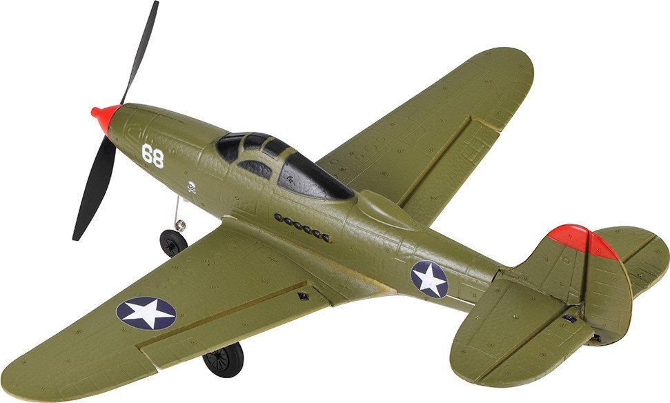 TOP RC Hobby Mini P39 z systemem stabilizacji TOP-Gyro Idealny dla początkujących 402MM RTF - Kolor oliwkowy - top103B01