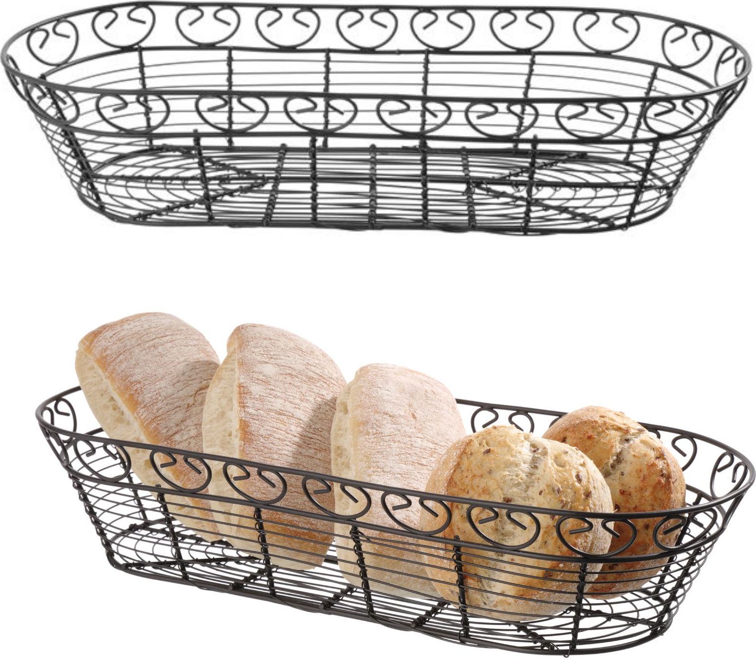 Hendi Koszyk druciany do serwowania podawania pieczywa podłużny dekoracyjny - Hendi 425886 Koszyk druciany do serwowania podawania pieczywa podłużny d