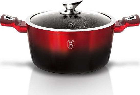 Berlinger Haus Garnek z pokrywką 28 cm 6.1 L Black Burgundy Metallic Line BH/1938N