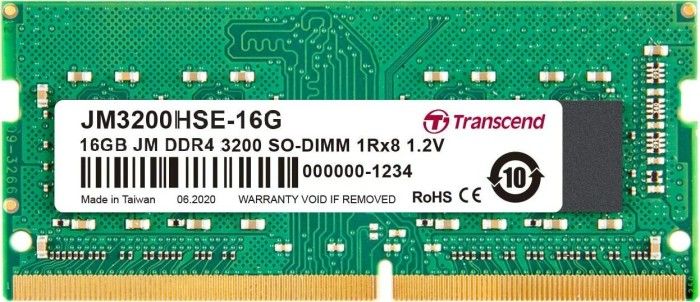 Pamięć do laptopa Transcend JetRam, SODIMM, DDR4, 16 GB, 3200 MHz, CL22 (JM3200HSE-16G)