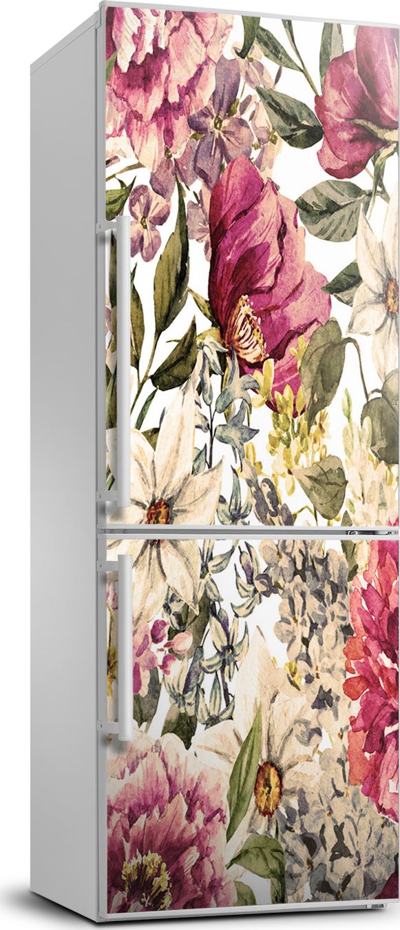 Tulup Naklejka samoprzylepna na lodówkę 60x180 cm Kwiecisty wzór