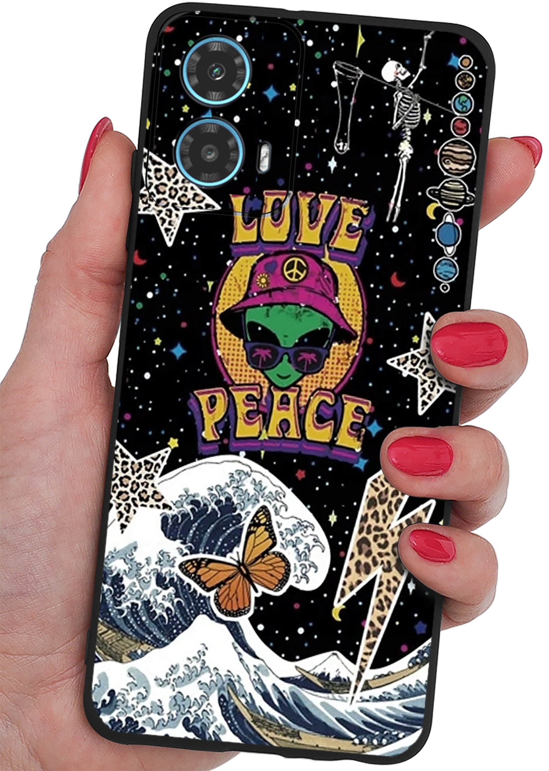 ETUI do Motorola Moto G34 5G CASE WZORY SOFT MATT PLECKI + SZKŁO 9H