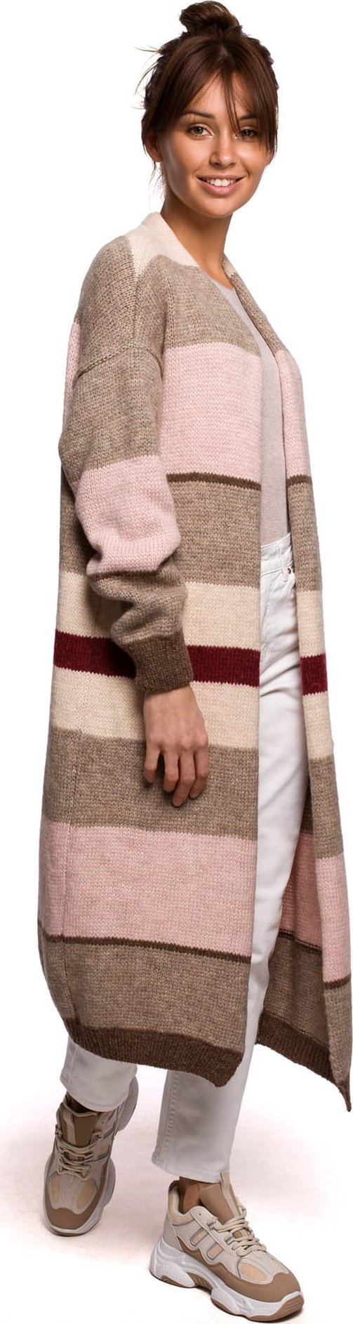 BE Knit BK055 Kardigan w pasy - model 4 (kolor model4, rozmiar L/XL)