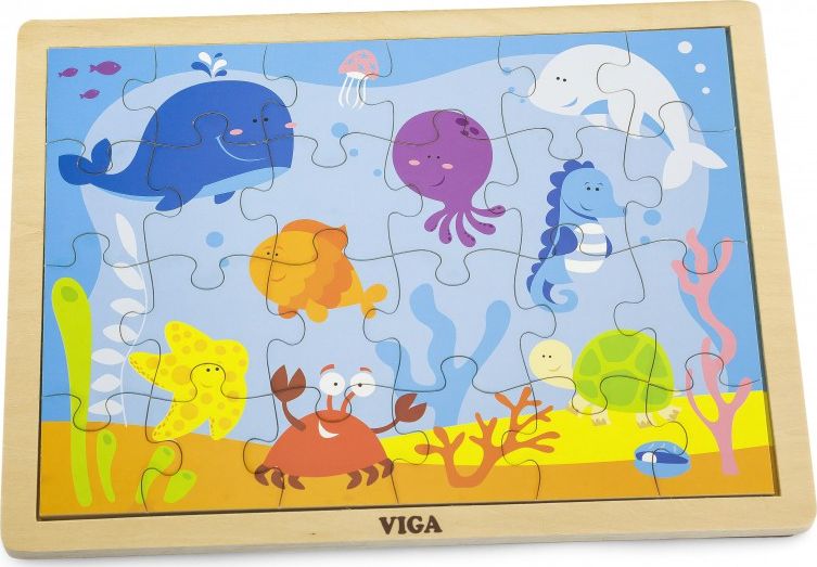 Viga Viga 50200 Puzzle na podkładce 24 elementy - ocean