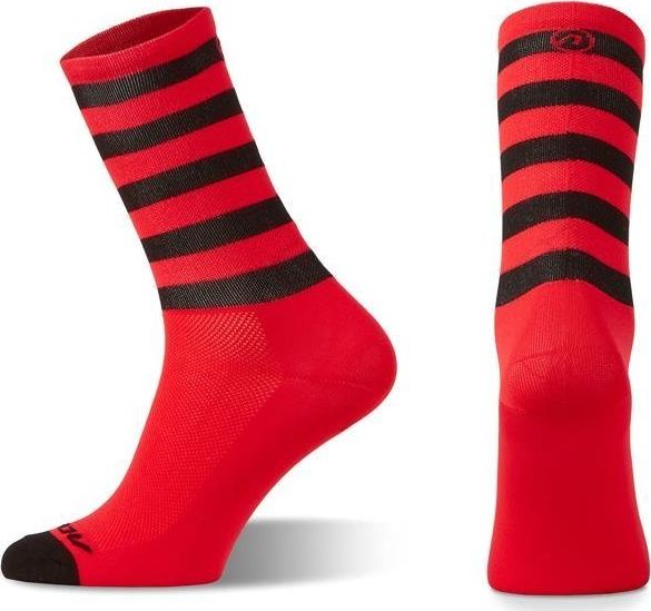Accent Skarpetki kolarskie Stripe Long, czerwono-czarne, L (42-44)