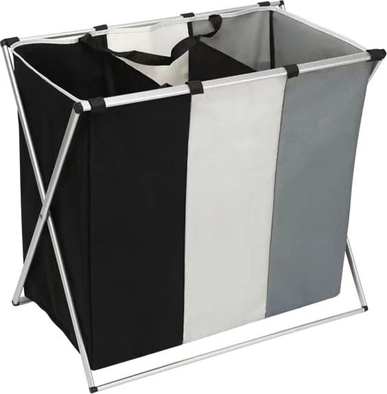Kosz na pranie Home Life Tekstylny kosz na pranie - trzykomorowy 118 l