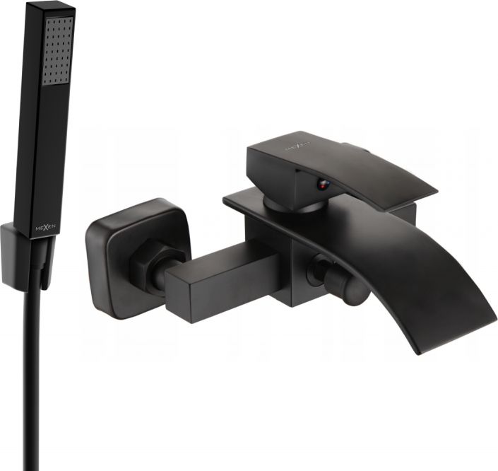 Mexen Mexen Aries R77 bateria wannowa z zestawem prysznicowym, czarna - 74483R77-70