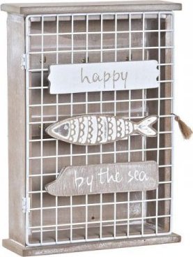 DKD Home Decor Szafa na klucze DKD Home Decor Metal Drewno Biały (20 x 6 x 28 cm)