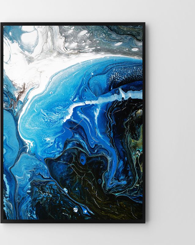 Hog Studio Dark blue abstrakcja (B1 (70x100cm))