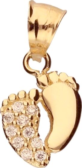 Lovrin Złota zawieszka 585 ze stópkami z cyrkoniami 0,58 g