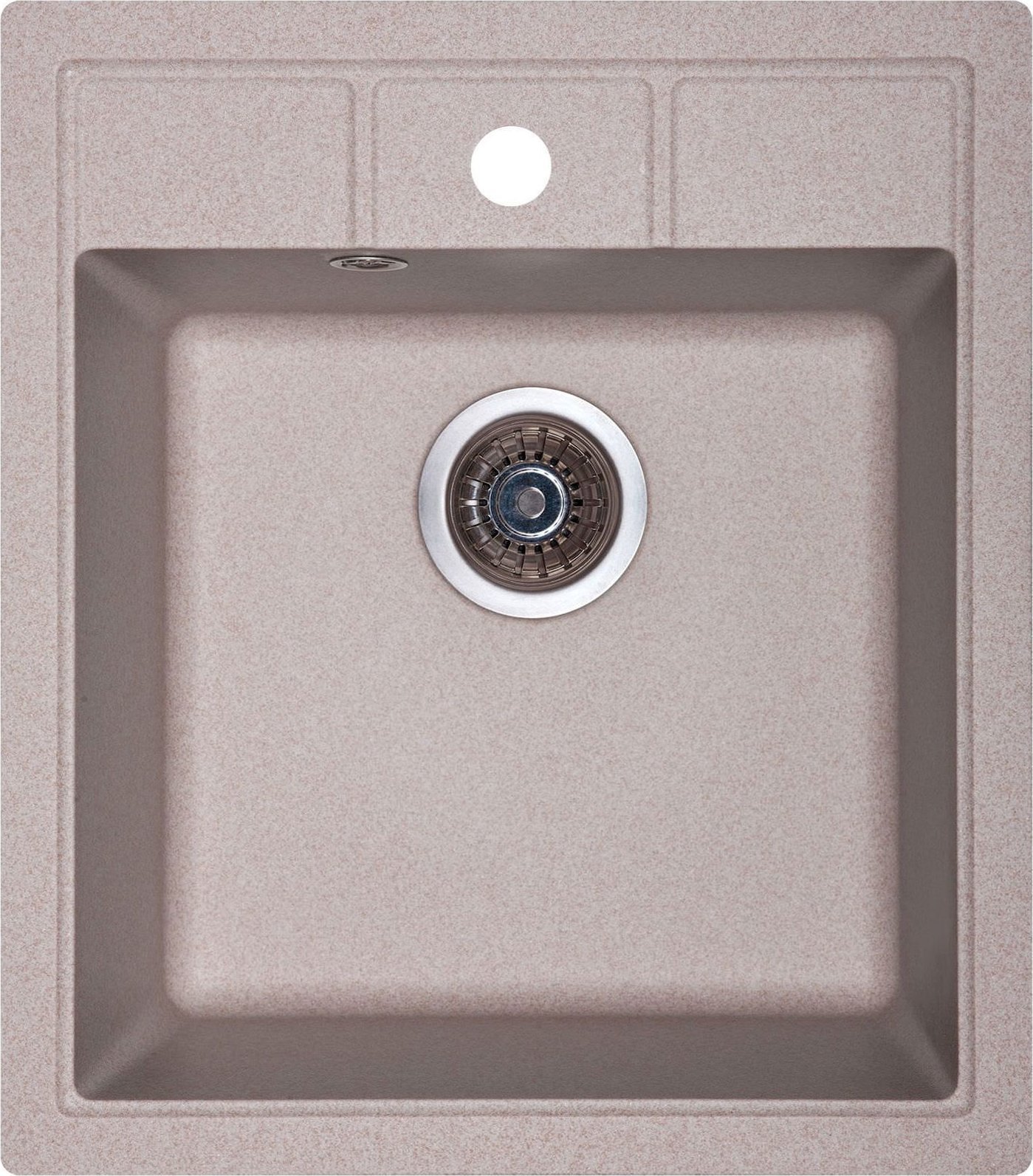 Sink and faucet set AQUALINE QUADRO, 600 x 500 mm, beige